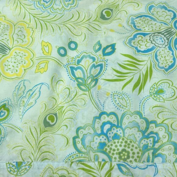 VTG Victoria’s Secret Boho Floral Top Sz.M Green Fine Cotton Peasant Coastal - Picture 13 of 14